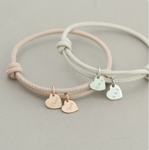 Image of Leather bracelet with engraving and real forget me not, Multi Color, Simple Adjustable Leather Brace