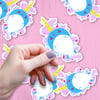 Pink and Blue Cute Kawaii Narwhal Sticker