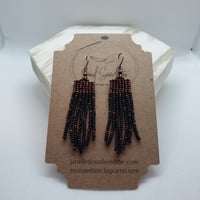 Black and copper square stitch fringe
