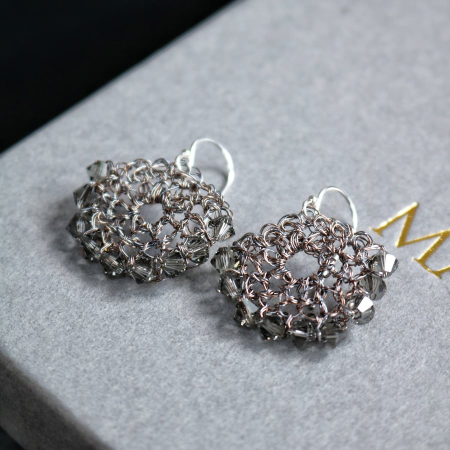Image of CRESCENT EARRINGS - French Grey