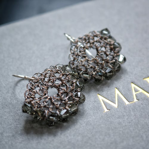 Image of CRESCENT EARRINGS - French Grey