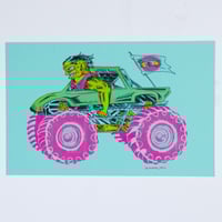 Image 2 of Truckin' Cyclops Risograph Print