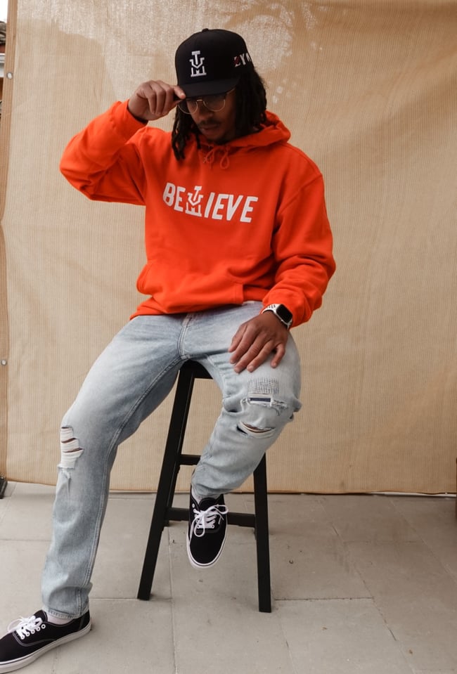 BELIEVE HOODIE NEW ORANGE LeaveYourMvrk