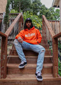 Image 3 of BELIEVE HOODIE: NEW ORANGE