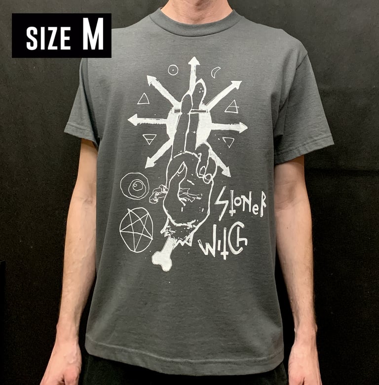 Stoner Witch - White on Gray ONE OF A KIND size Medium
