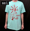 Stoner Witch - Blood red on Bright teal ONE OF A KIND size Large