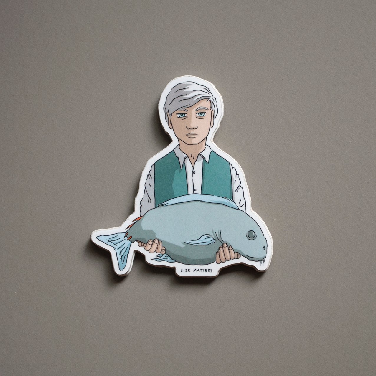 STICKER: Man, fish