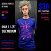 Stoner Witch T-shirt  HOT PINK on ROYAL   MEDIUM