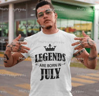 Image 5 of Black King/Legends  Was Born in July/August - Birthday Shirt/hoodies 