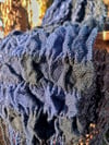 Wrinkly wool scarf bluegrey