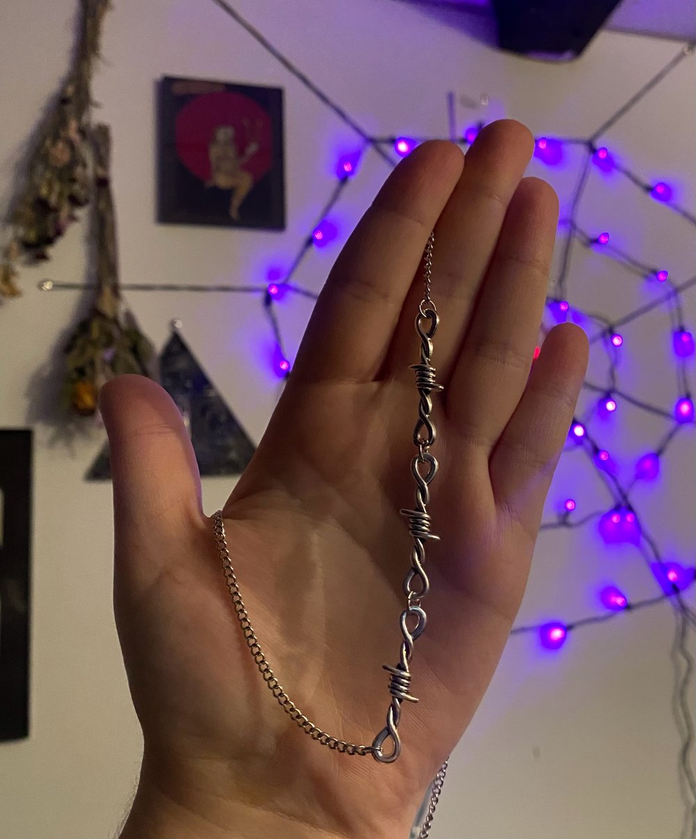 Image of 𝔅𝔞𝔯𝔟𝔢𝔡 𝔚𝔦𝔯𝔢 𝔑𝔬𝔬𝔰𝔢 (𝔠𝔥𝔞𝔦𝔫𝔢𝔡)