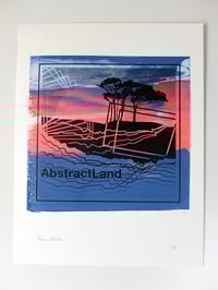 Image 1 of ABSTRACTLAND dégradé 3 couleurs Estampe format 30cmx40cm