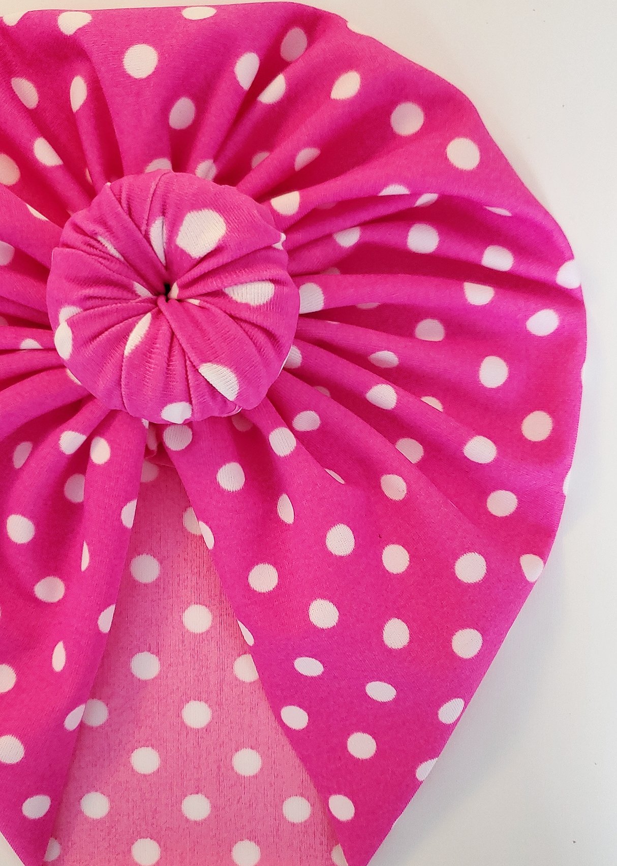 Image of Pink polka-dot swim turban