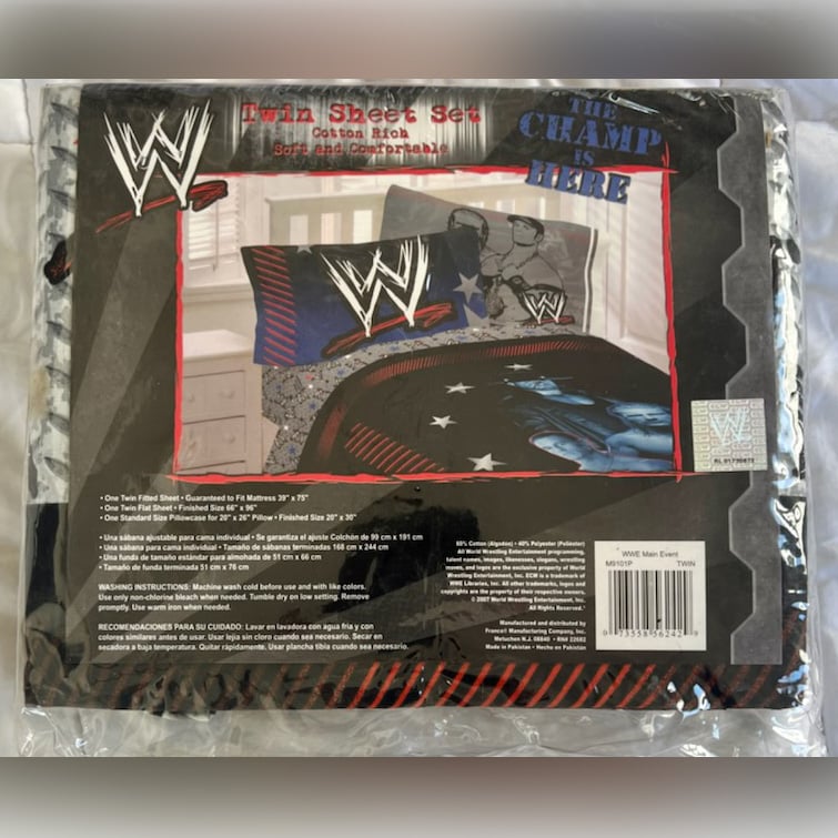 Official Licensed WWE Main Event Twin Sheet Set