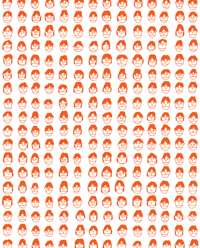 Image 3 of 4838 kvinner med midtskill minus en uten fjes - Orange