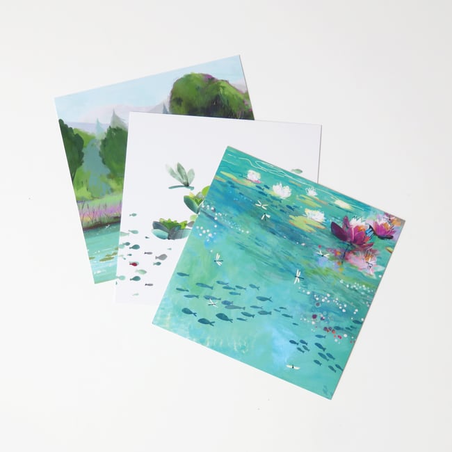 Lot 3 Cartes postales Libellules