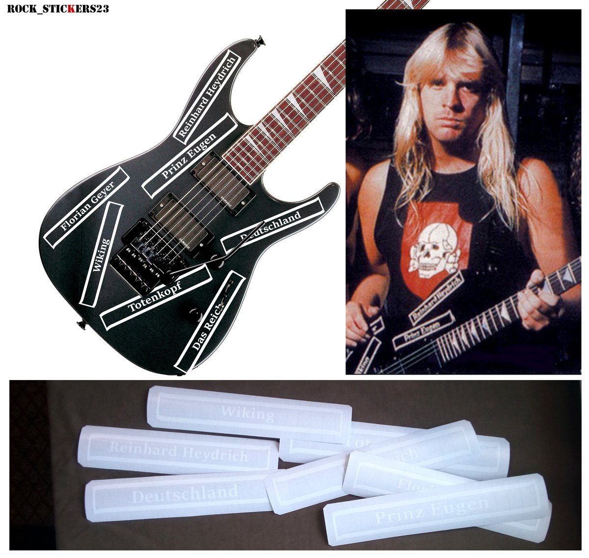 Jeff Hanneman guitar decal Custom B.C.Rich signature vinyl stickers ...