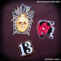 Image 2 of Kirk Hammett Spider & “13” guitar vinyl stickers ESP KH-3 devil decal