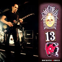 Image 1 of Kirk Hammett Spider & “13” guitar vinyl stickers ESP KH-3 devil decal