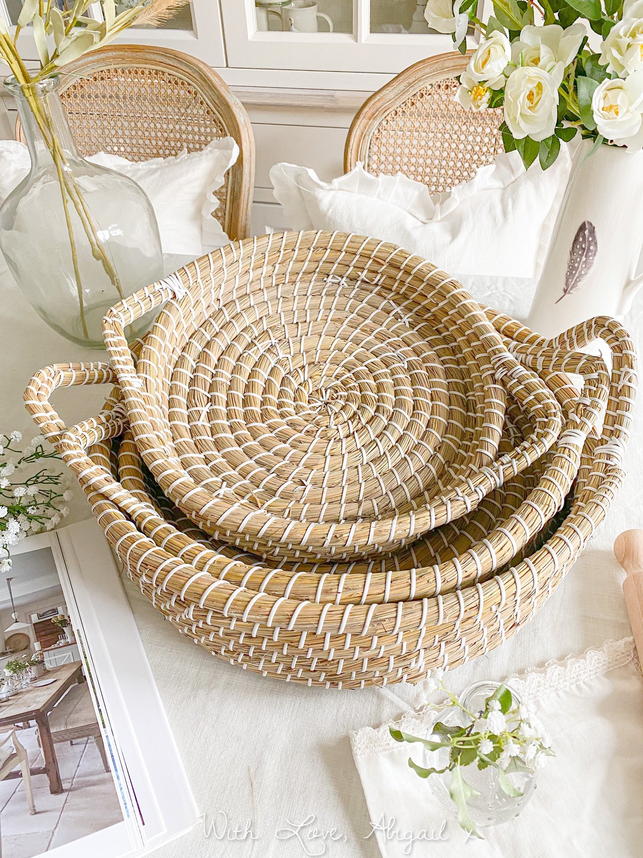 SALE! Natural Round Basket Tray ( 3 Sizes ) | With Love Abigailx