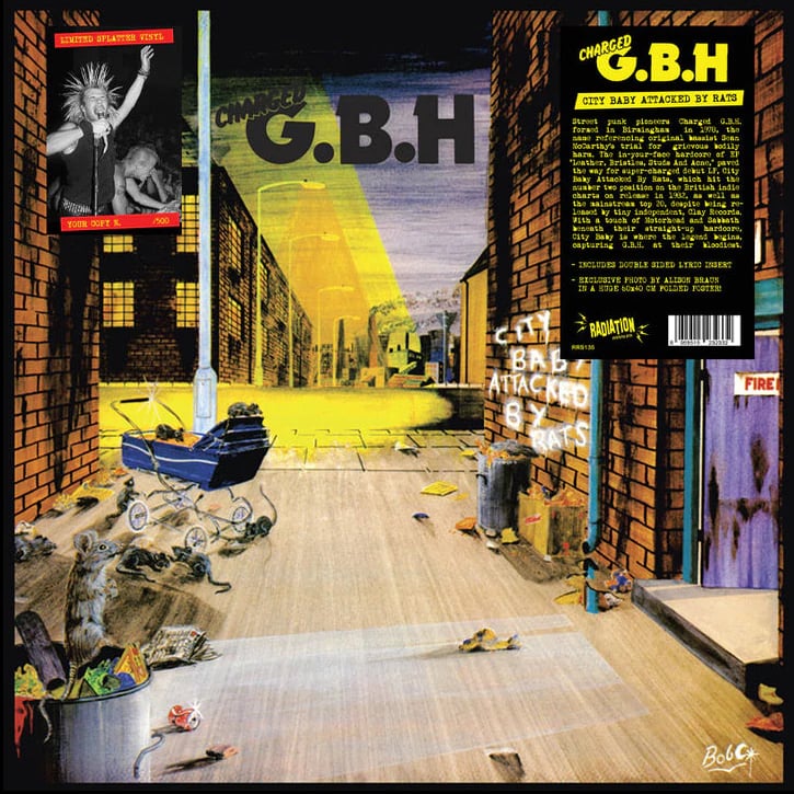 Image of G.B.H. - "City Baby Attacked By Rats" (Splatter Vinyl) Lp