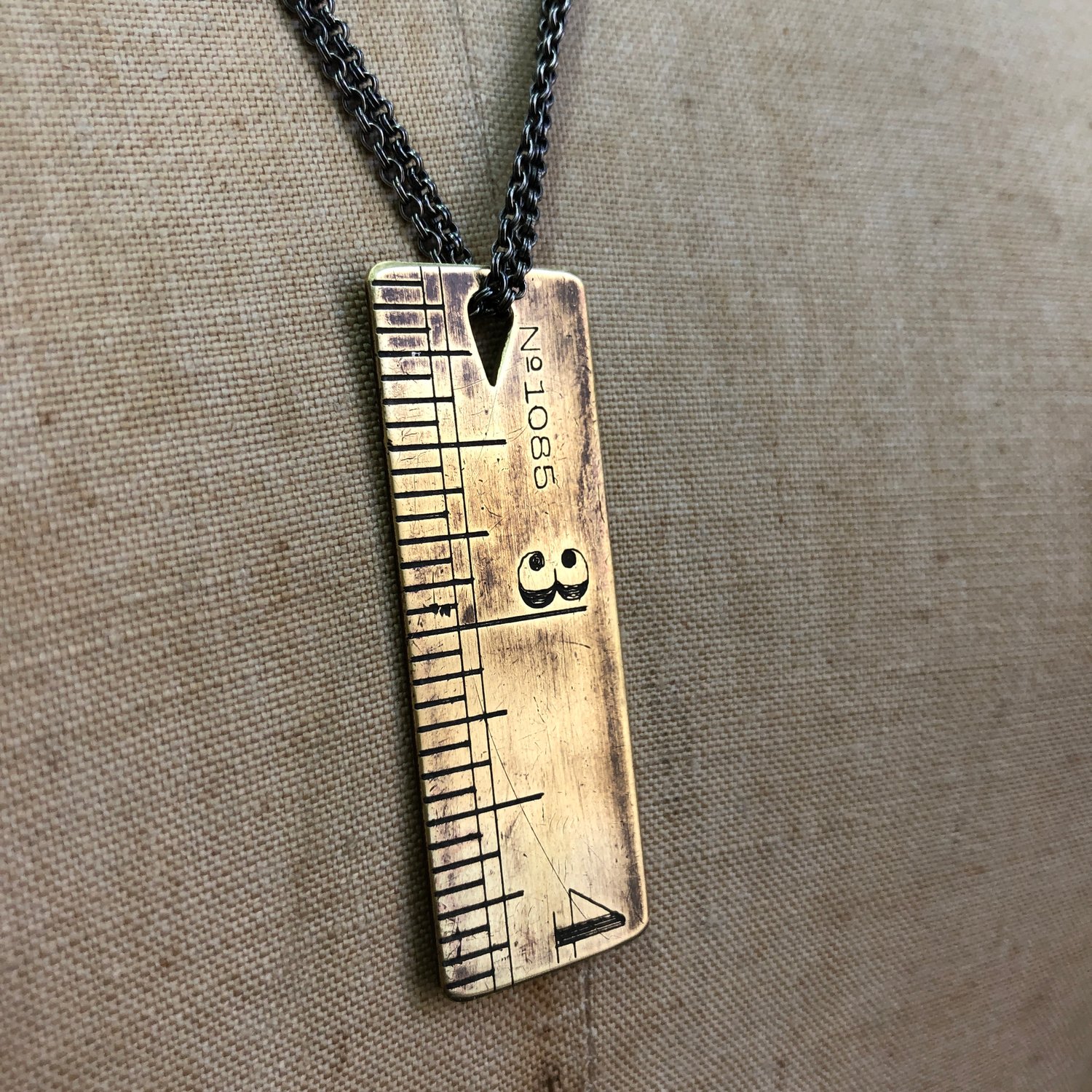 Image of vintage ruler necklace