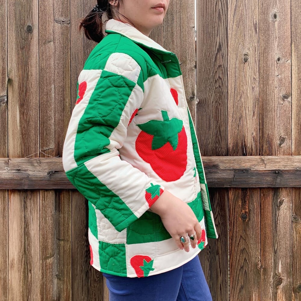 Image of Quilted Chore Coat — Strawberries