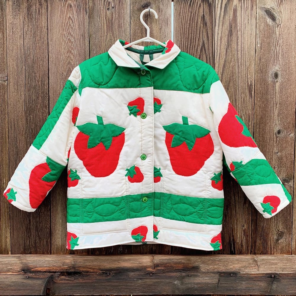 Image of Quilted Chore Coat — Strawberries