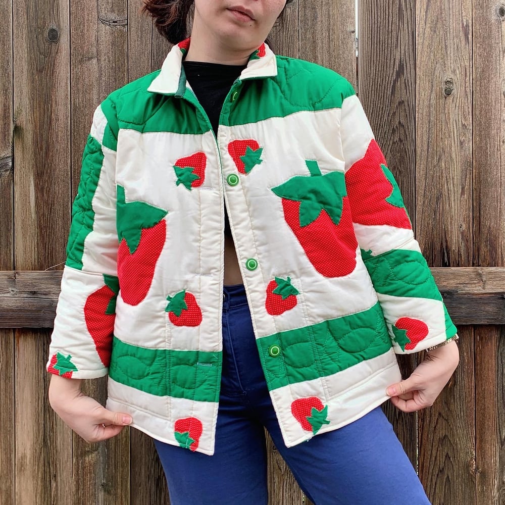 Image of Quilted Chore Coat — Strawberries