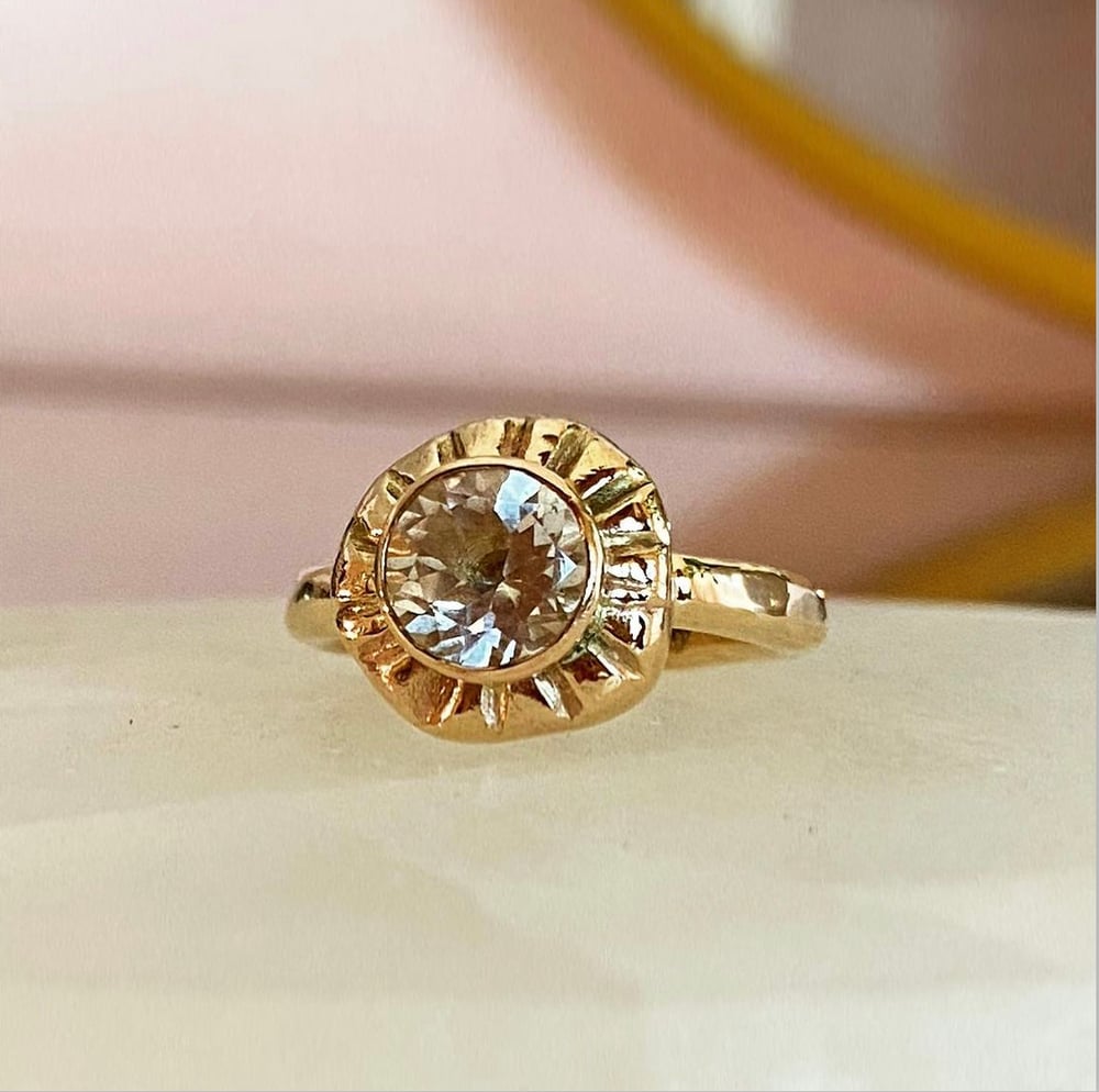 Image of White Topaz Sun ring 