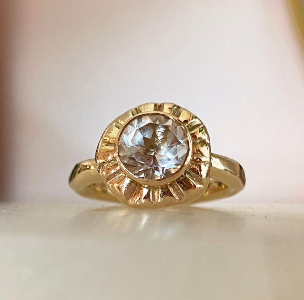 Image of White Topaz Sun ring 