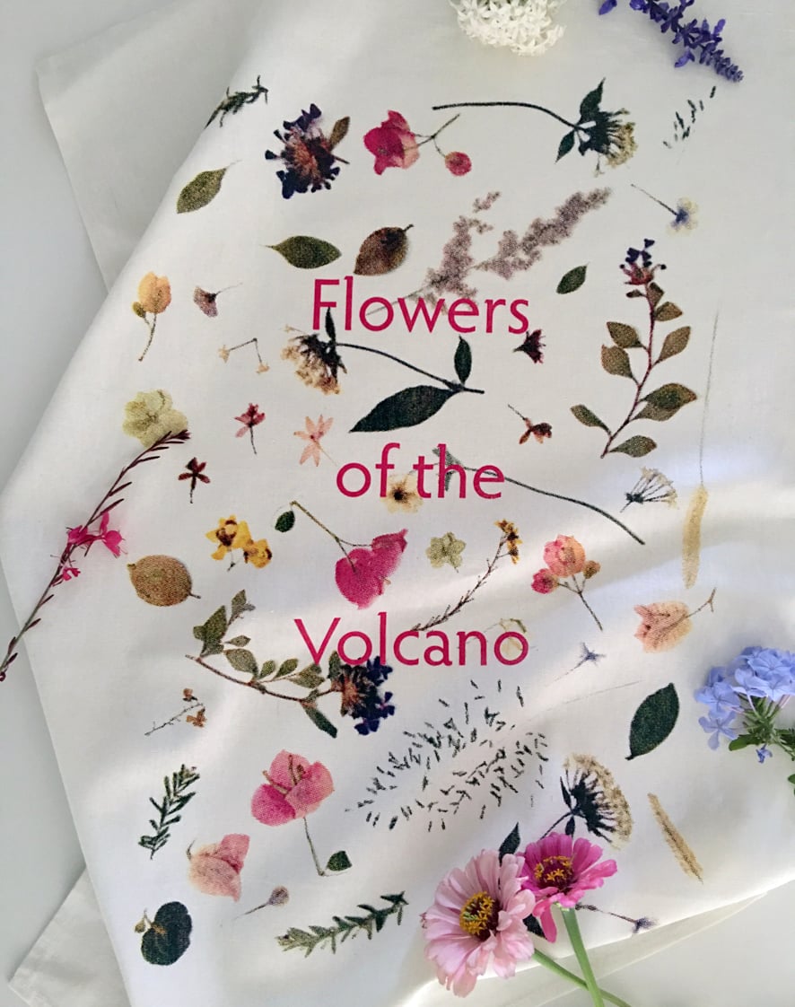 Image of 'Flowers of the Volcano' tea towel
