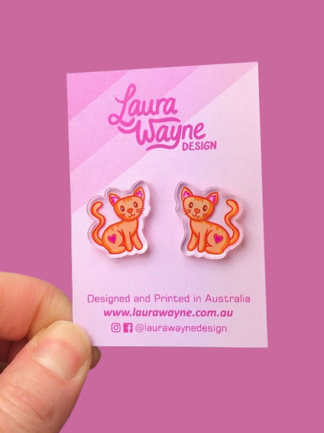 Kitty Cat Stud Earrings