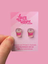 Pink Coffee Stud Earrings