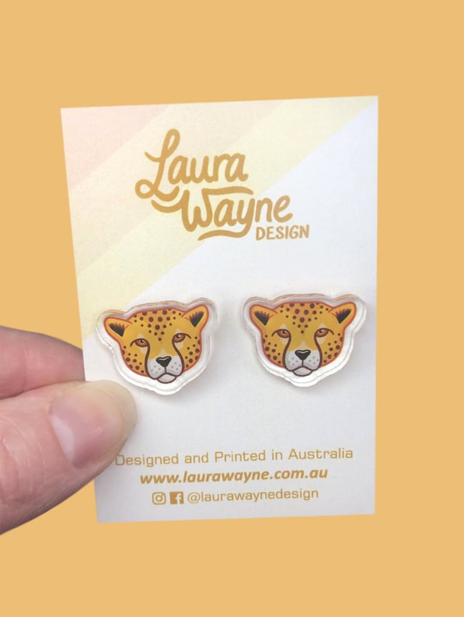 Cheetah Stud Earrings