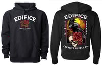 Image 3 of EDIFICE SACRED CROW AND ROSE BLACK PULL OVER HOODIE 