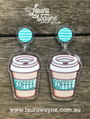 Aqua Coffee Dangle Earrings