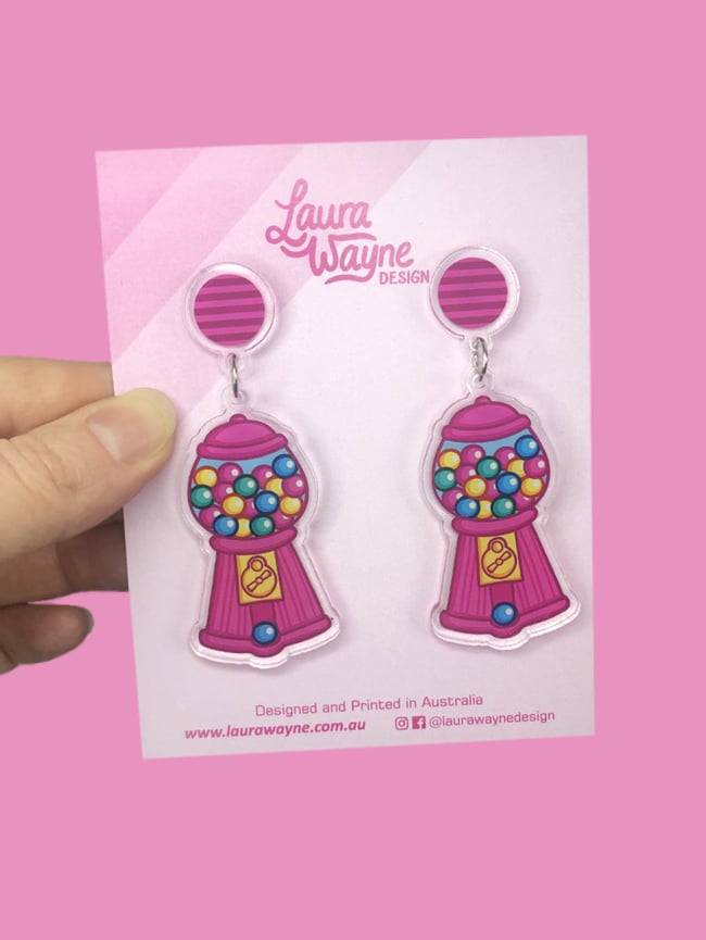 Gumball Machine Dangle Earrings
