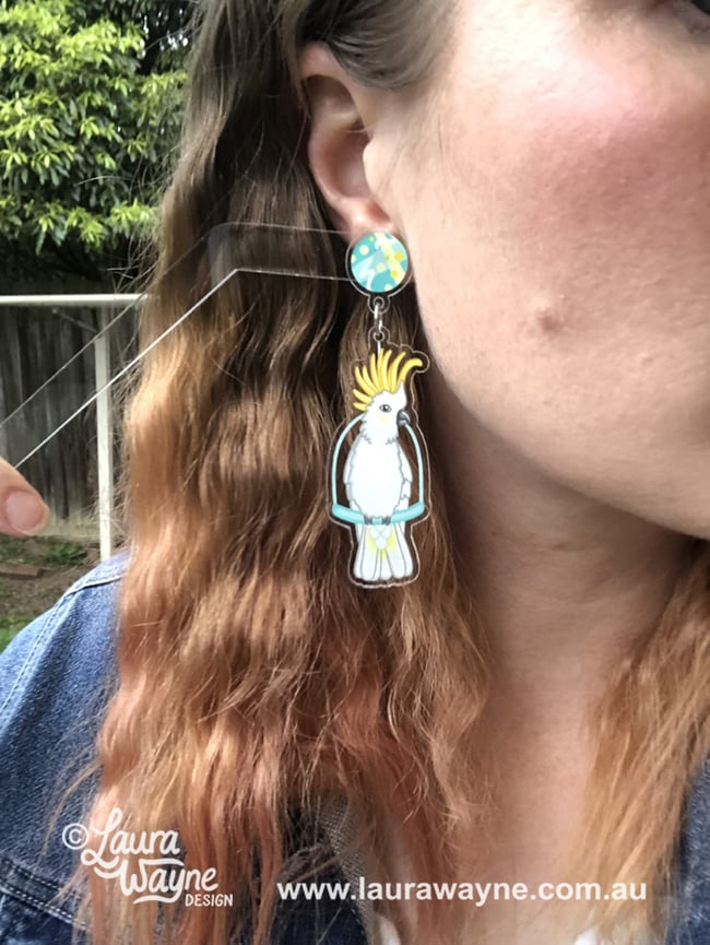 Cockatoo Dangle Earrings