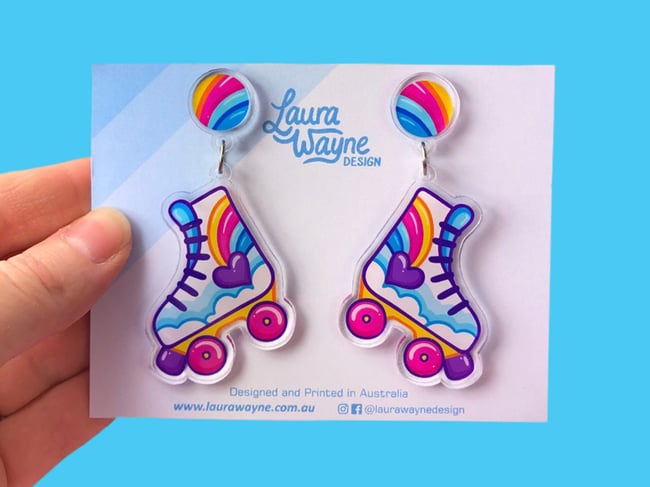 Roller Skate Dangle Earrings