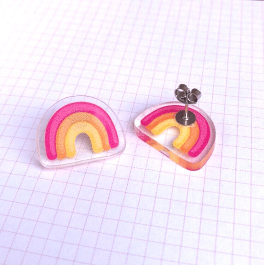 Rainbow Stud Earrings