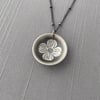 Startling Silver Dogwood Blossom Saucer Necklace