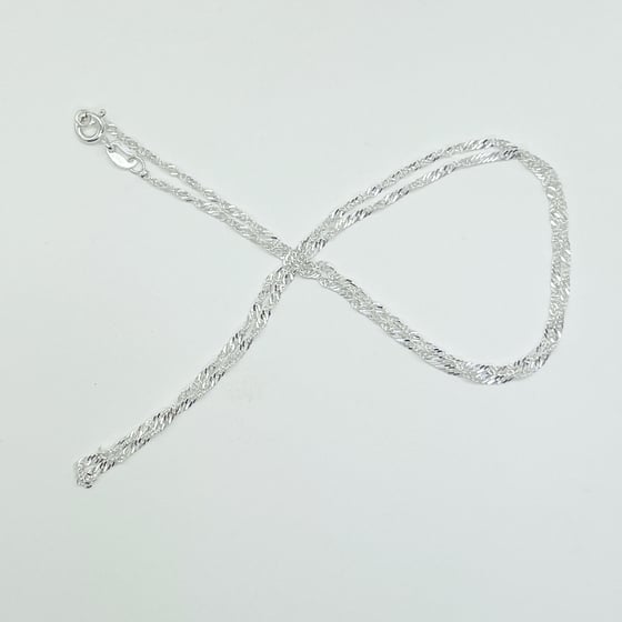 Image of 18" Singapore Style Sterling Silver Neck Chain
