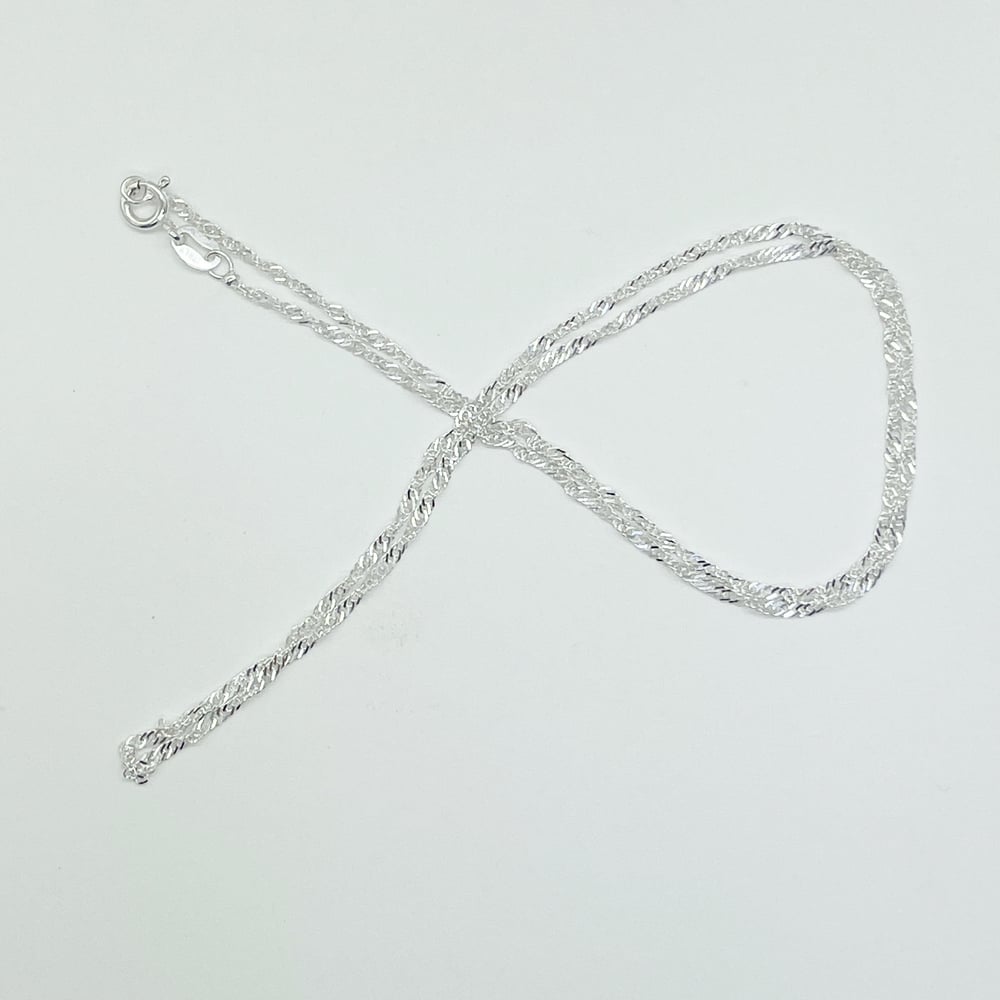 Image of 18" Singapore Style Sterling Silver Neck Chain