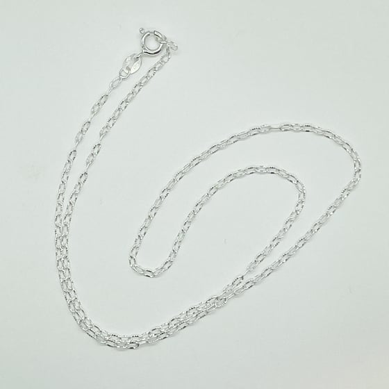 Image of Flat Textured Cable 18" Sterling Silver Neck Chain