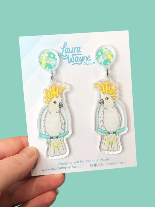 Cockatoo Dangle Earrings