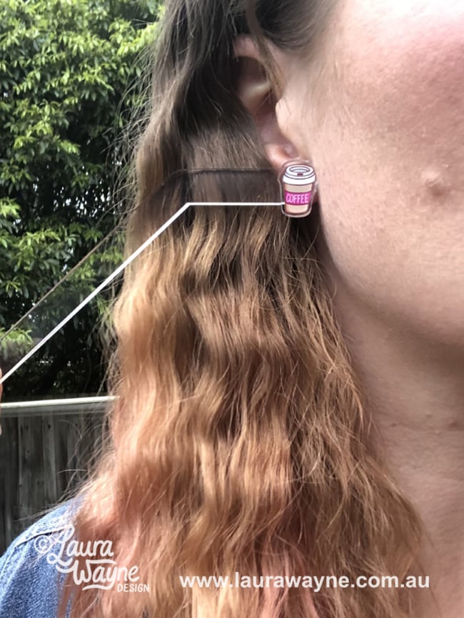 Pink Coffee Stud Earrings