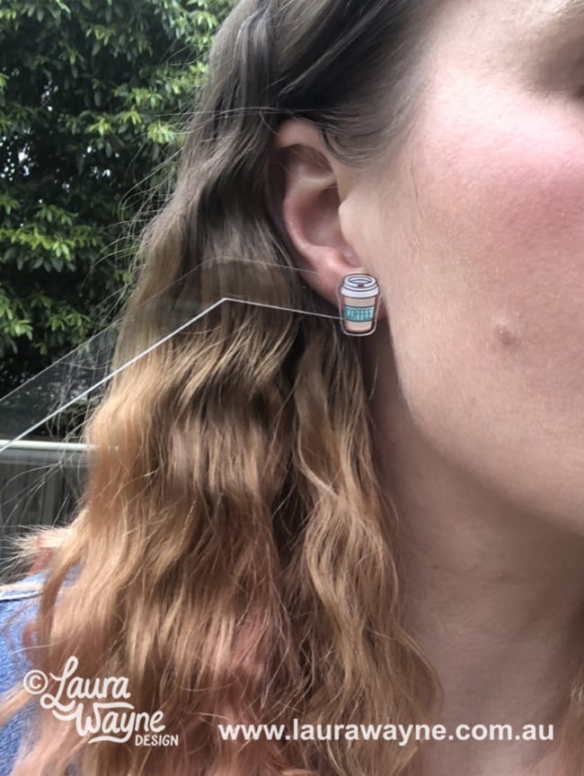 Aqua Coffee Earrings