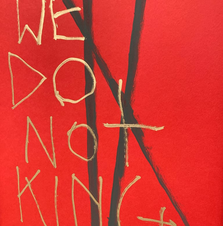 WE DO NOT KING (original painting) FRAME INCLUDED Image 4