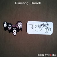 Image 2 of Dimebag Darrell's stickers Kiss band Dean from Hell signature guitar Pantera + autograph vinyl decal
